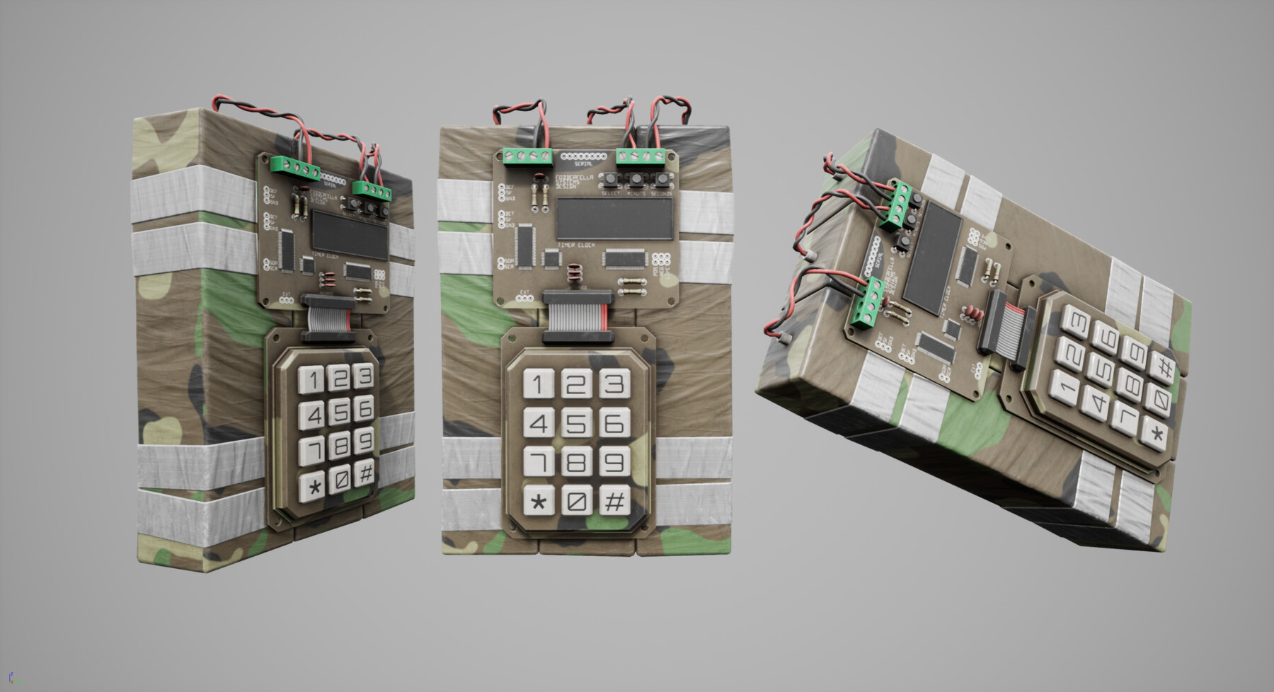 ArtStation - C4 bomb with timer circuit - Plus extra skins