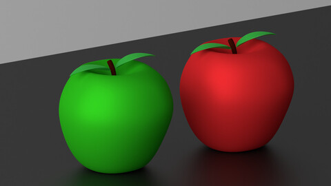 Cartoon Cute Apple Fruit 3d model