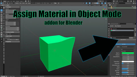 ArtStation - Assign Material in Object Mode addon for Blender | Resources