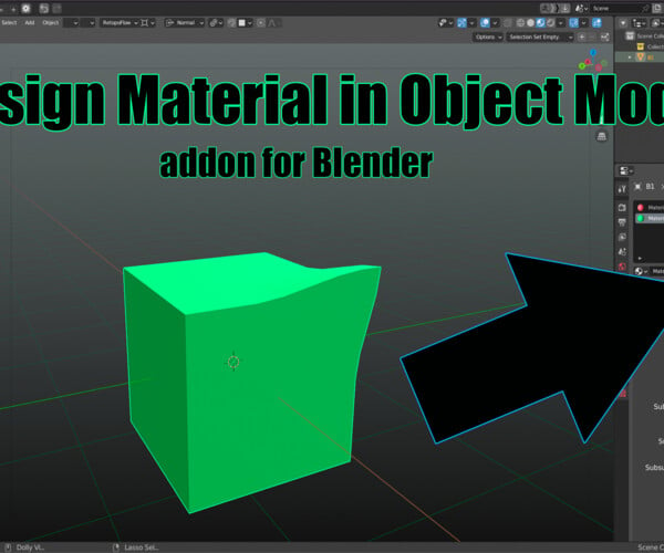 ArtStation - Assign Material in Object Mode addon for Blender | Resources