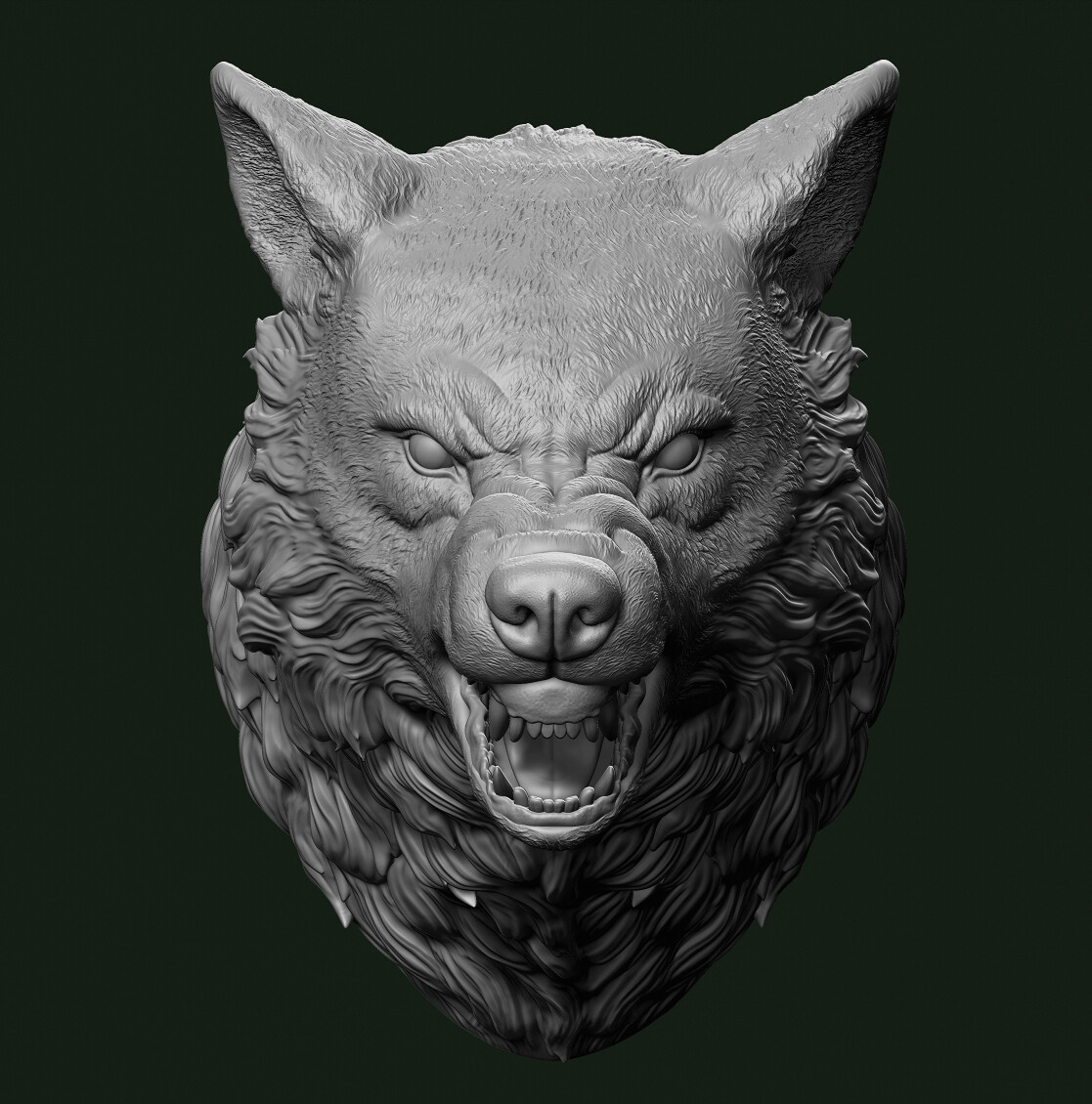 ArtStation - Wolf head 3D print model | Resources