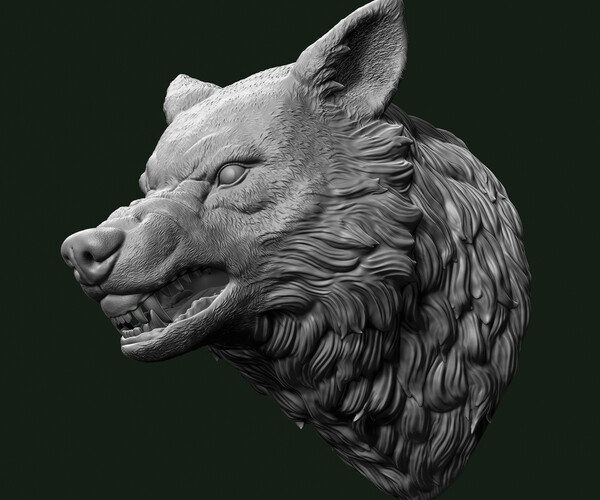 ArtStation - Wolf head 3D print model | Resources