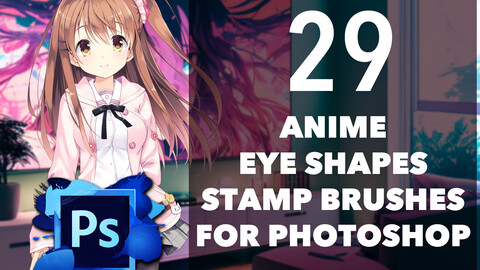 29 Anime Eye Shapes Stamp Brushes