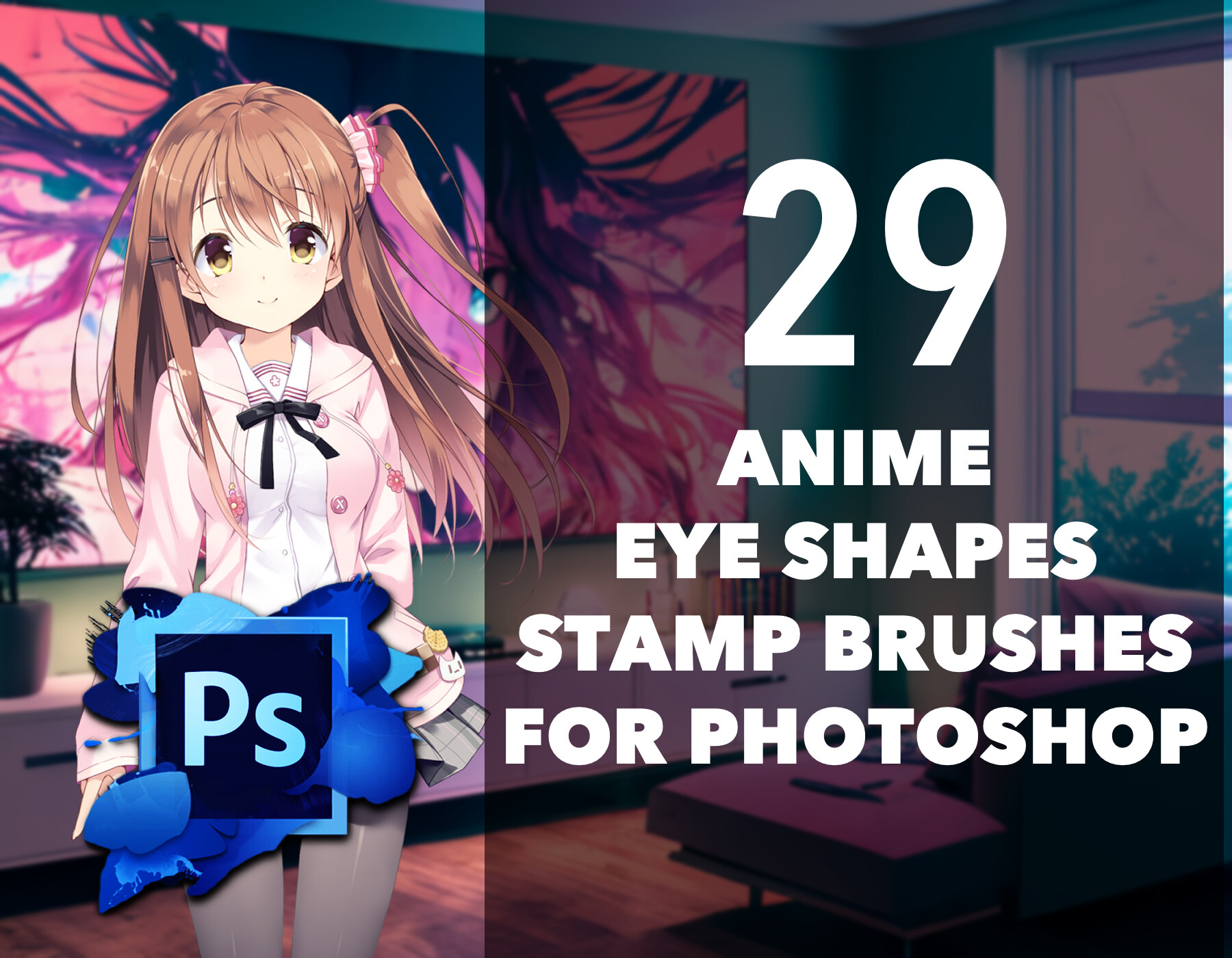 140 Anime Eyes Shape Stamp Brushes