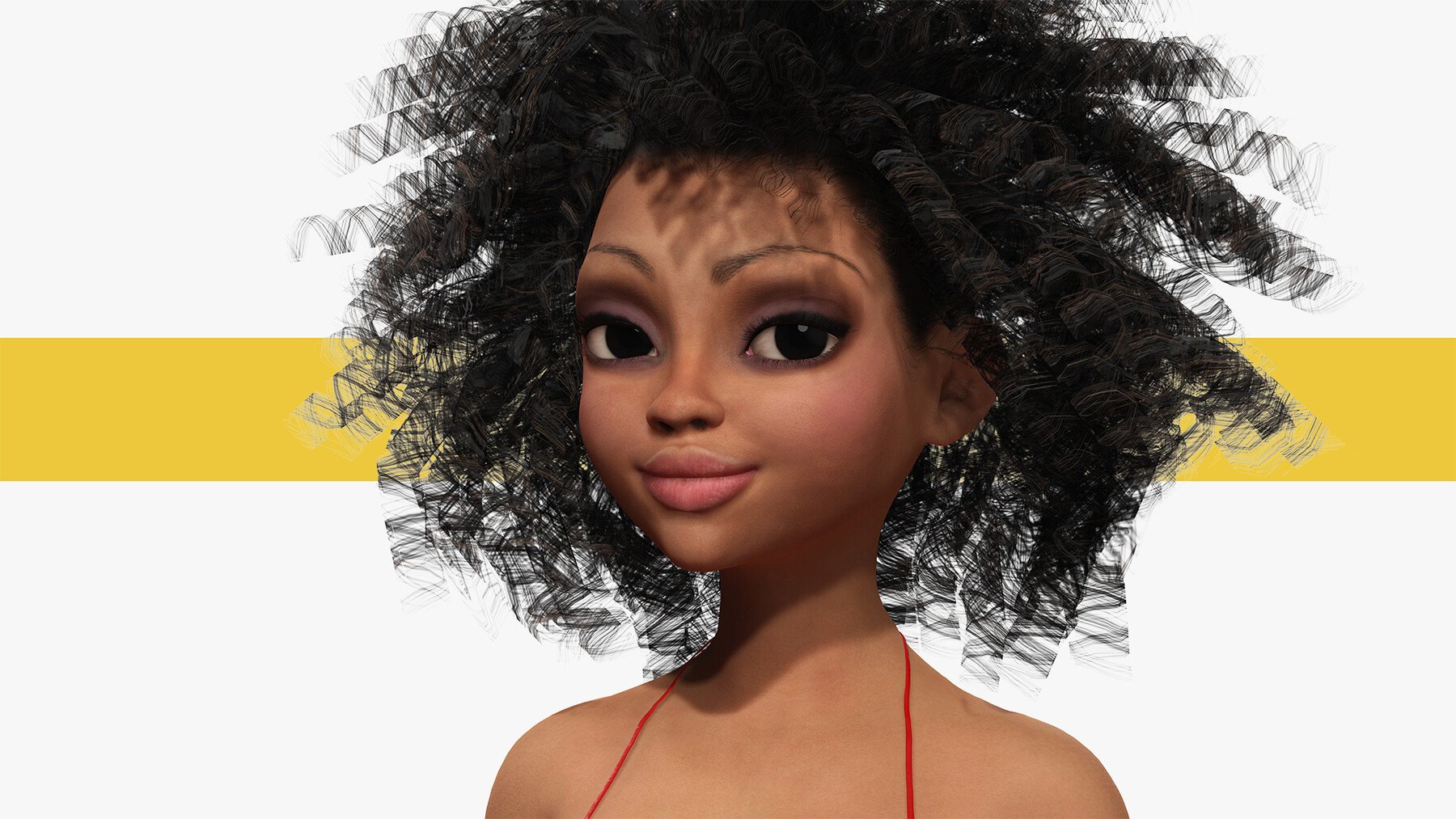 ArtStation - Naked African Female Cartoon Black afro rigged Woman