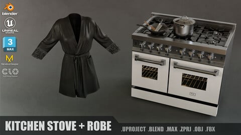 Kitchen Stove + Robe. Unreal Engine / Blender / 3ds Max / ZPRJ