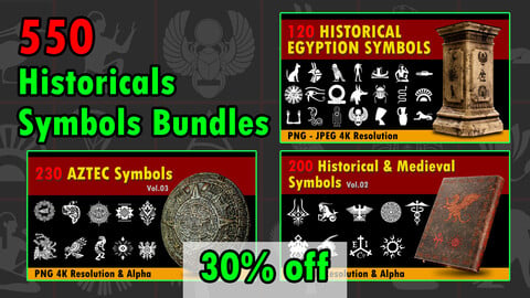 550 Historical Symbols Bundles - 30 OFF
