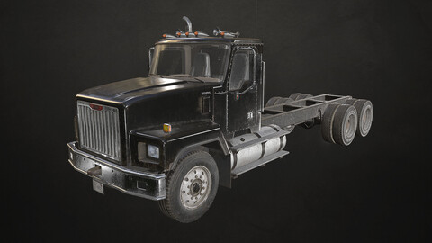 Classic Truck - Black - Low Poly