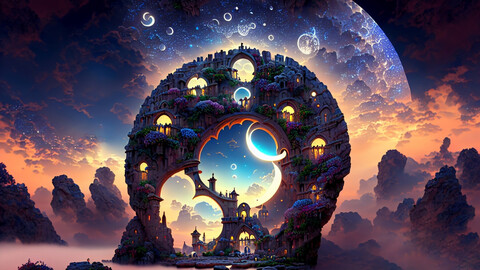 Portals of Ethernity wallpapers. Generative AI.