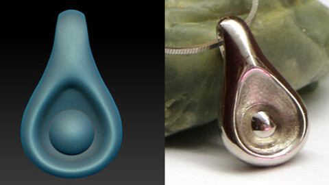 Download jewelry 3D model for printing. Miniature pendant in the form of a drop.