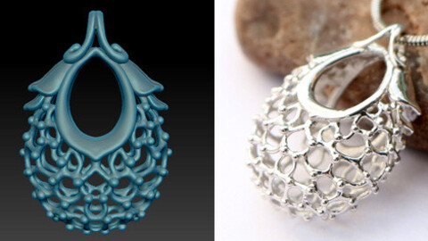 Miniature pendant with openwork pattern. Printable jewelry 3D model.