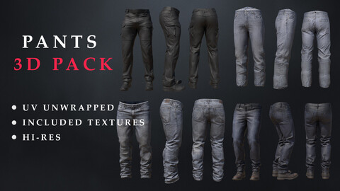 Pants 3d Pack (EXTENDED LICENSE)