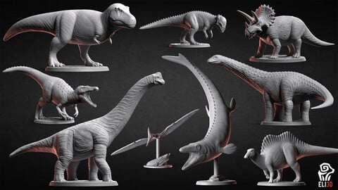 Dinosaur Bundle 2 - Dino Models for 3D-Printing | 3D Print Model