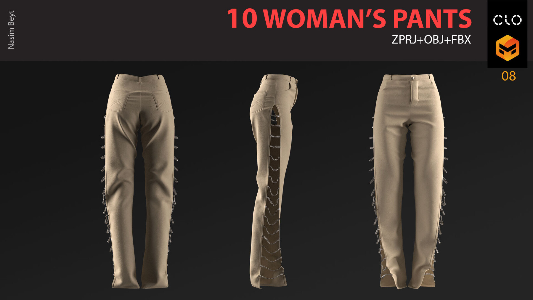 ArtStation - 10 WOMAN'S PANT PACK (VOL.03). Marvelous Designer/Clo3D ...