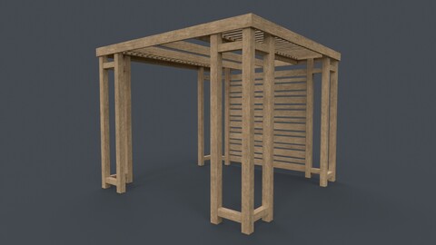 PBR Wooden Pergola Gazebo B1