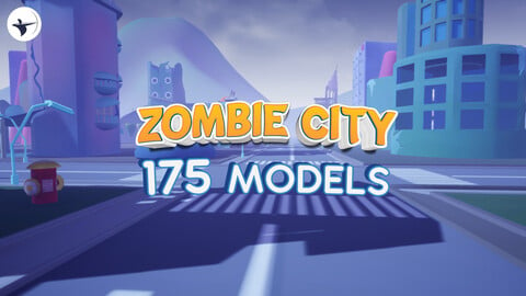 Clay Zombie APOCALYPSE city Environment Low-poly 3D model