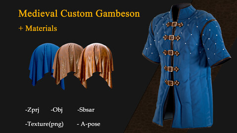 Medieval Custom Gambeson +Materials (Sbsar)