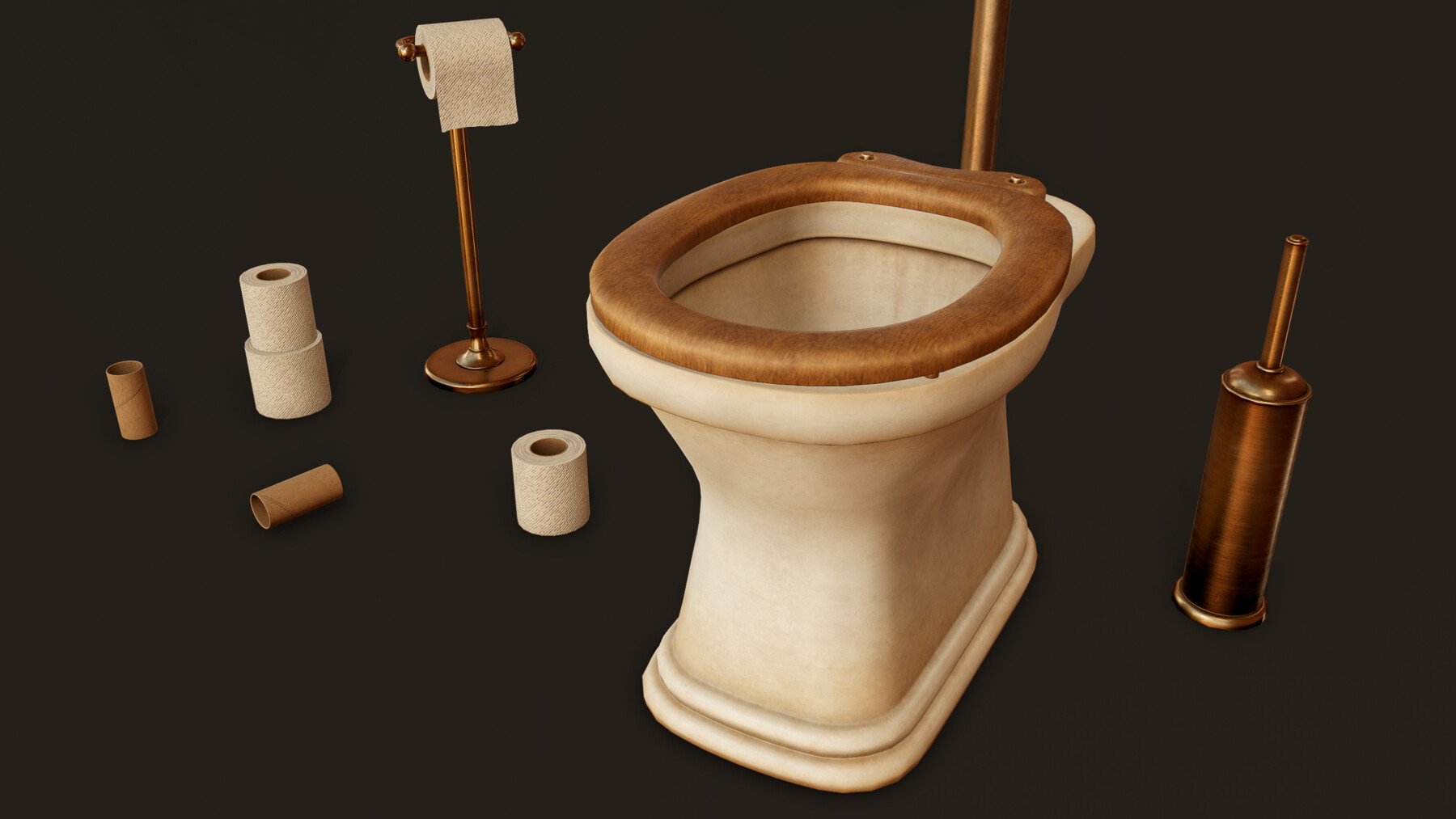 ArtStation Antique Toilet Toilet Paper, Toilet Paper Holder, Toilet