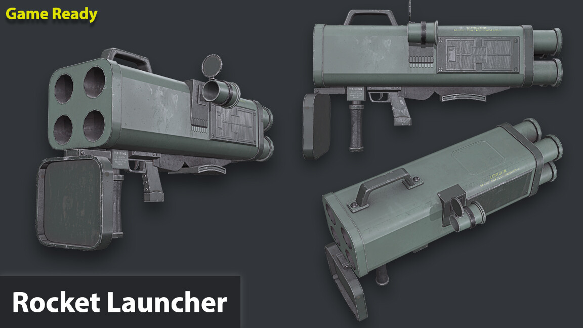 ArtStation Rocket Launcher Game Ready 6 Game Assets