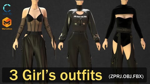 3 Girl's Outfits (P4) _ Marvelous / CLO