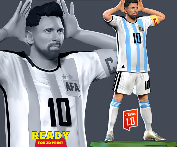 ArtStation - Messi Argentina Home Authentic Jersey World Cup Football 2022