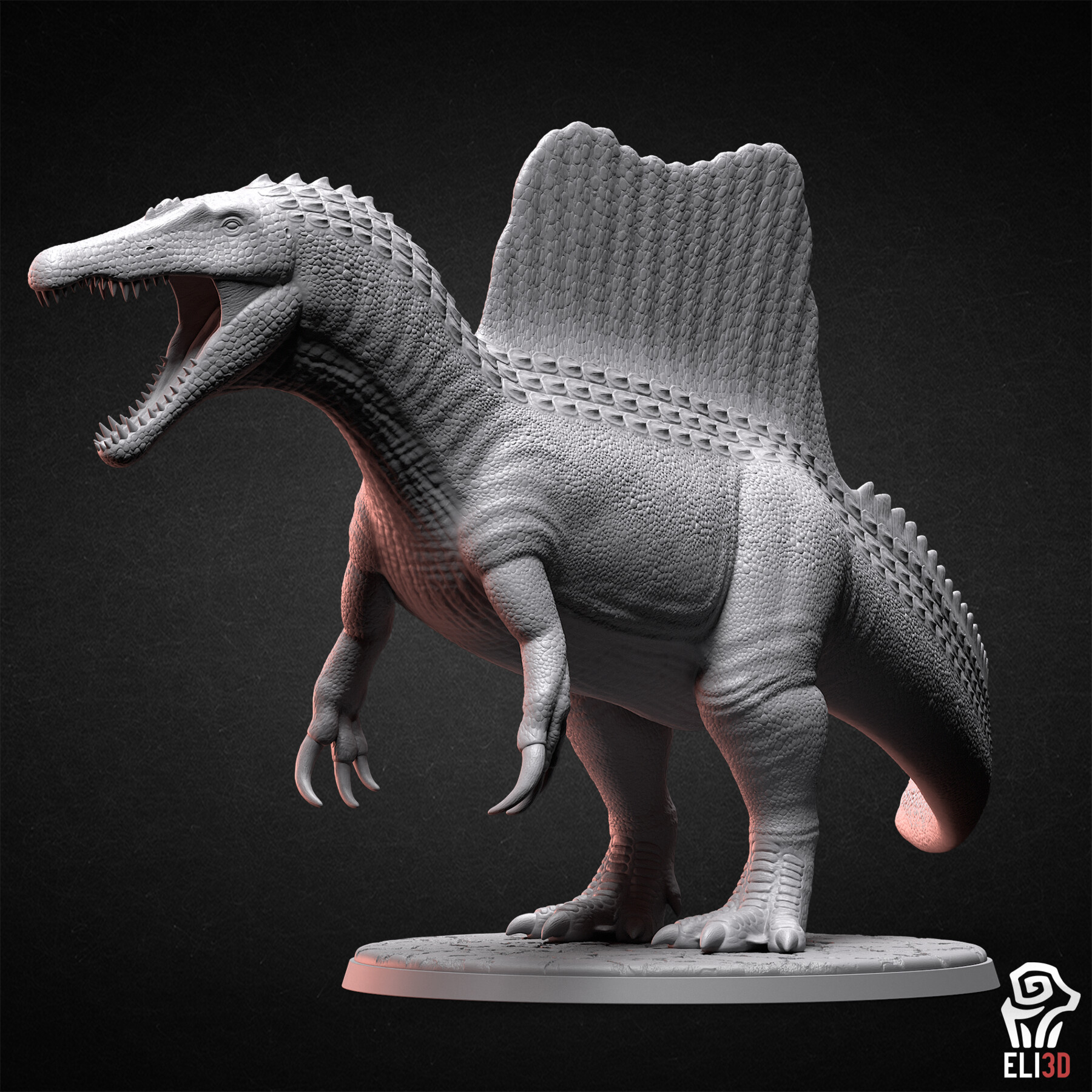 Dinosaur Game 3D Print model with Spring - 3D model by 3DDesigner