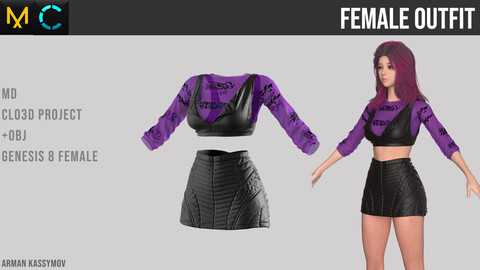 Female Outfit Marvelous Designer + .Obj