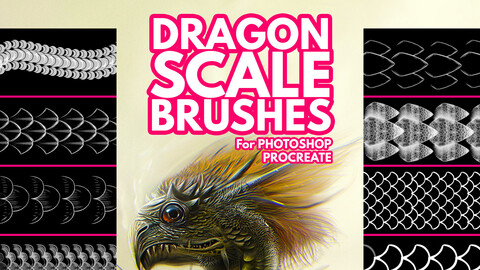 Dragon Scale Brushes for Photoshop and Procreate