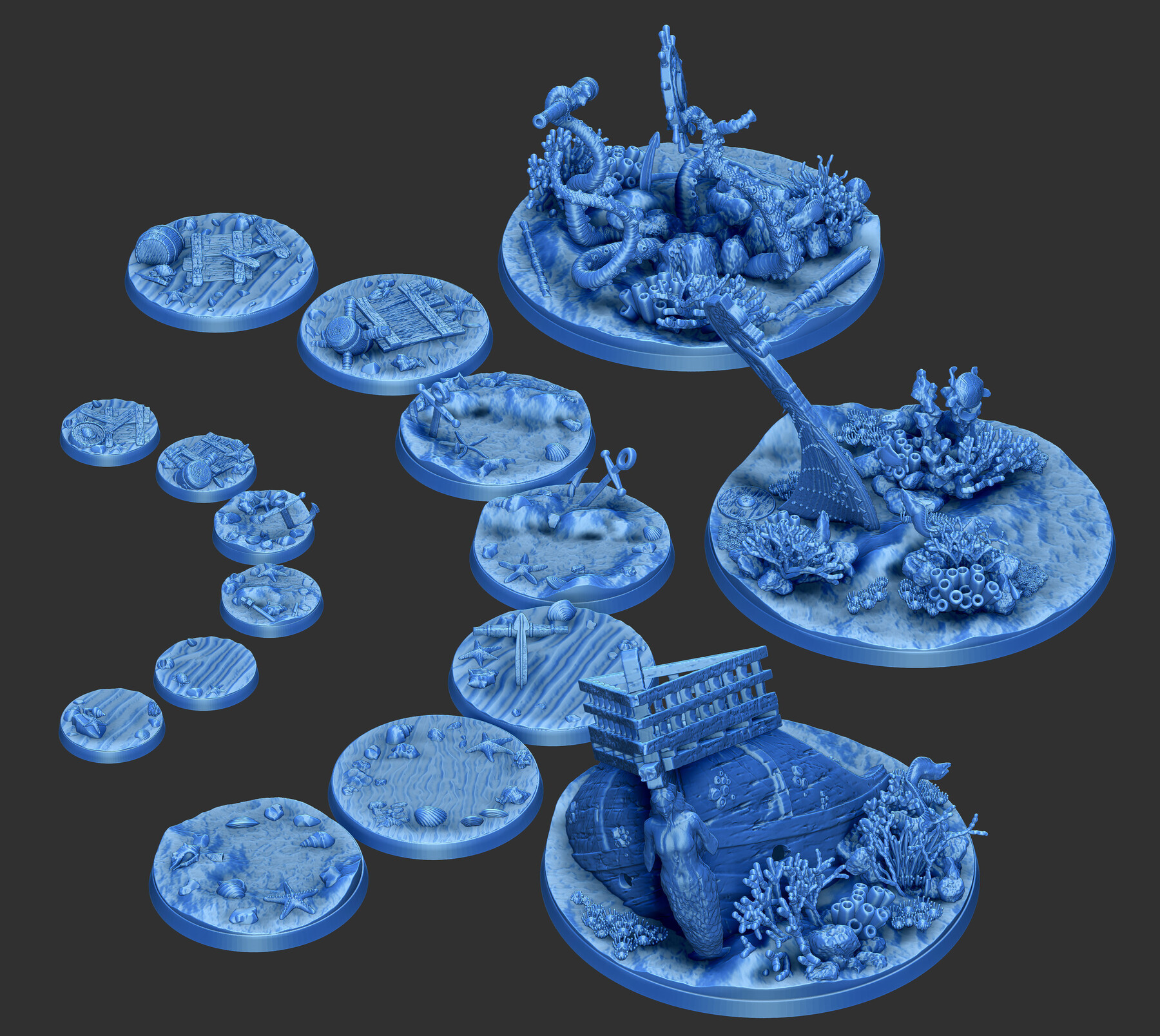ArtStation PACK 1 16 MINIATURE BASES 25mm, 50mm and 100mm 3D Print