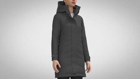 Women Down Parka, Marvelous Designer, Clo + obj, fbx