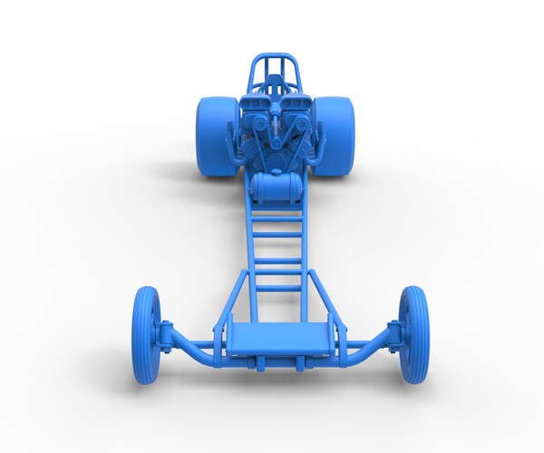 ArtStation - 3D printable Diecast Front engine dragster with double ...