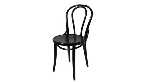 curved wooden chair black grain