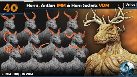 40 Horns, Antlers IMM & Horn Sockets VDM  Vol 02