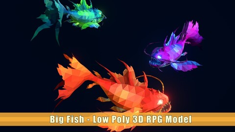 Big Fish - Low Poly 3D RPG Model - FBX Models
