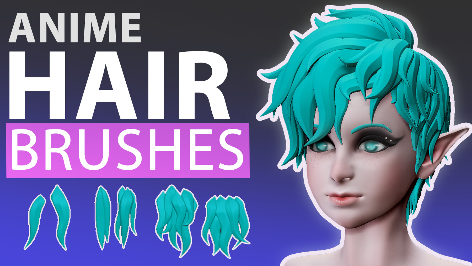 ArtStation - ANIME - Hair Brushes for zBrush | Brushes