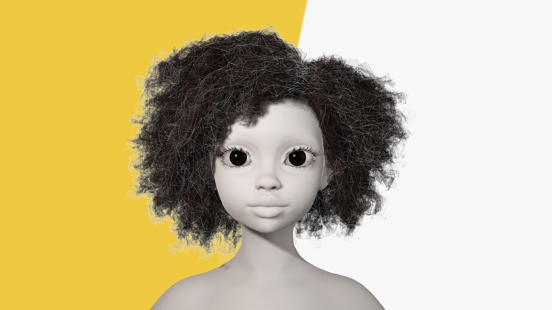 3D model Realistic Female Hair Card 10 VR / AR / low-poly