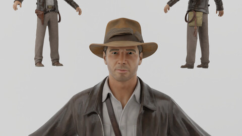 Indiana Jones Lowpoly RIgged