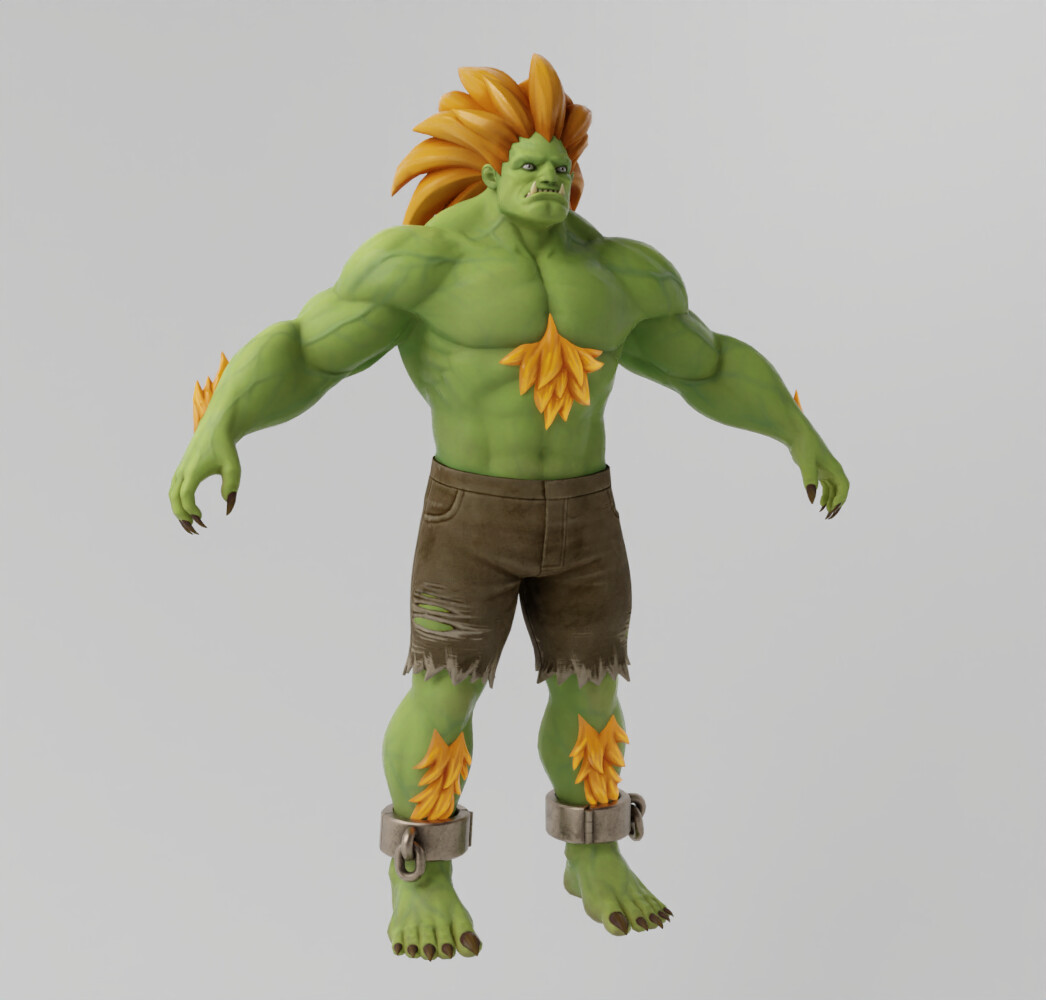 Blanka - Street fighter Stylised figure 3D model 3D printable