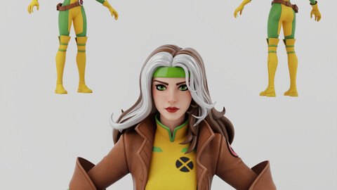 Rogue X-Men Lowpoly Rigged