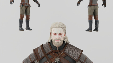 Geralt de Rivia "The Witcher" Lowpoly Rigged