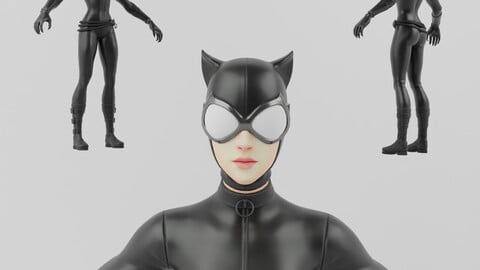 Catwoman Lowpoly Rigged