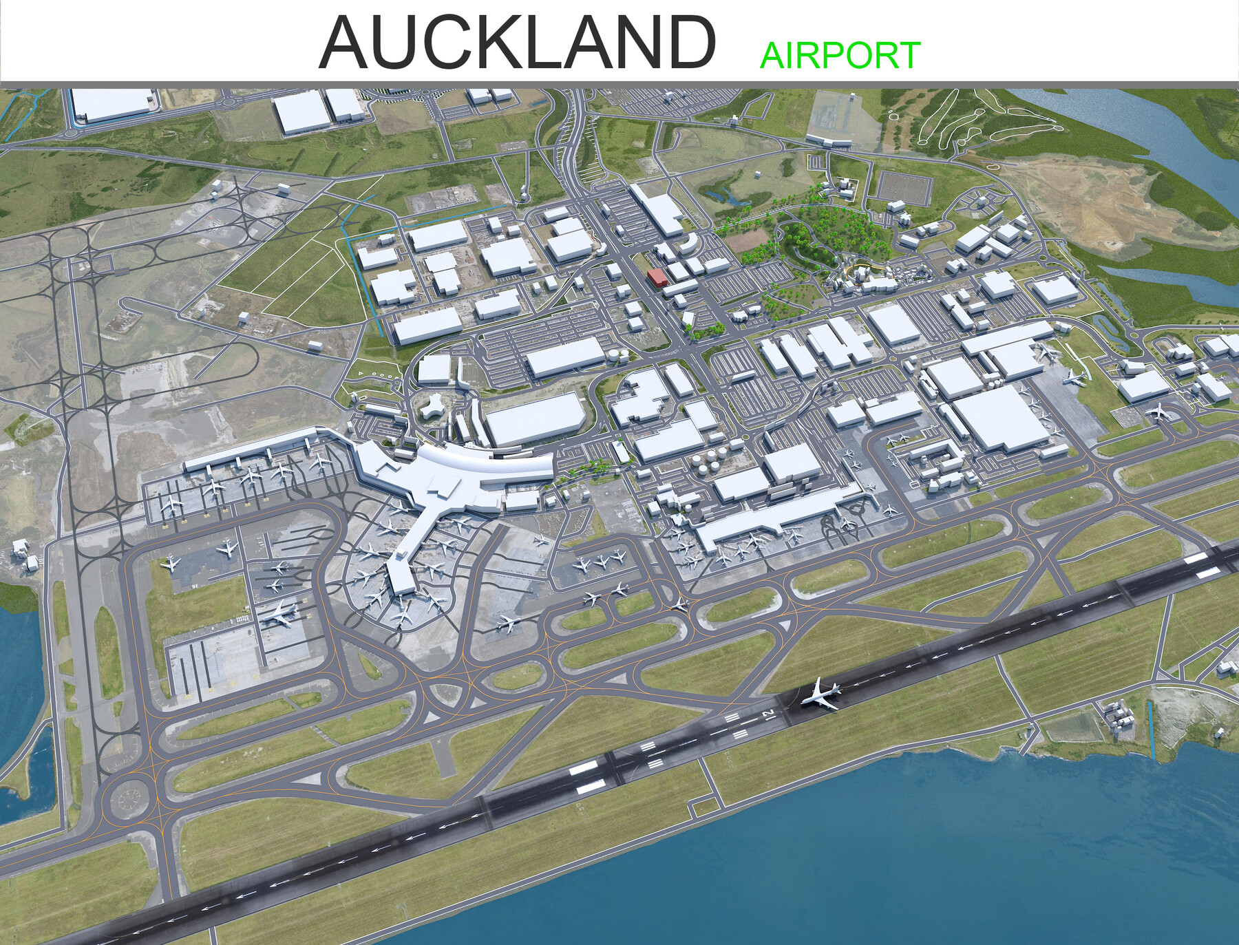 ArtStation Auckland Airport 3d model Game Assets