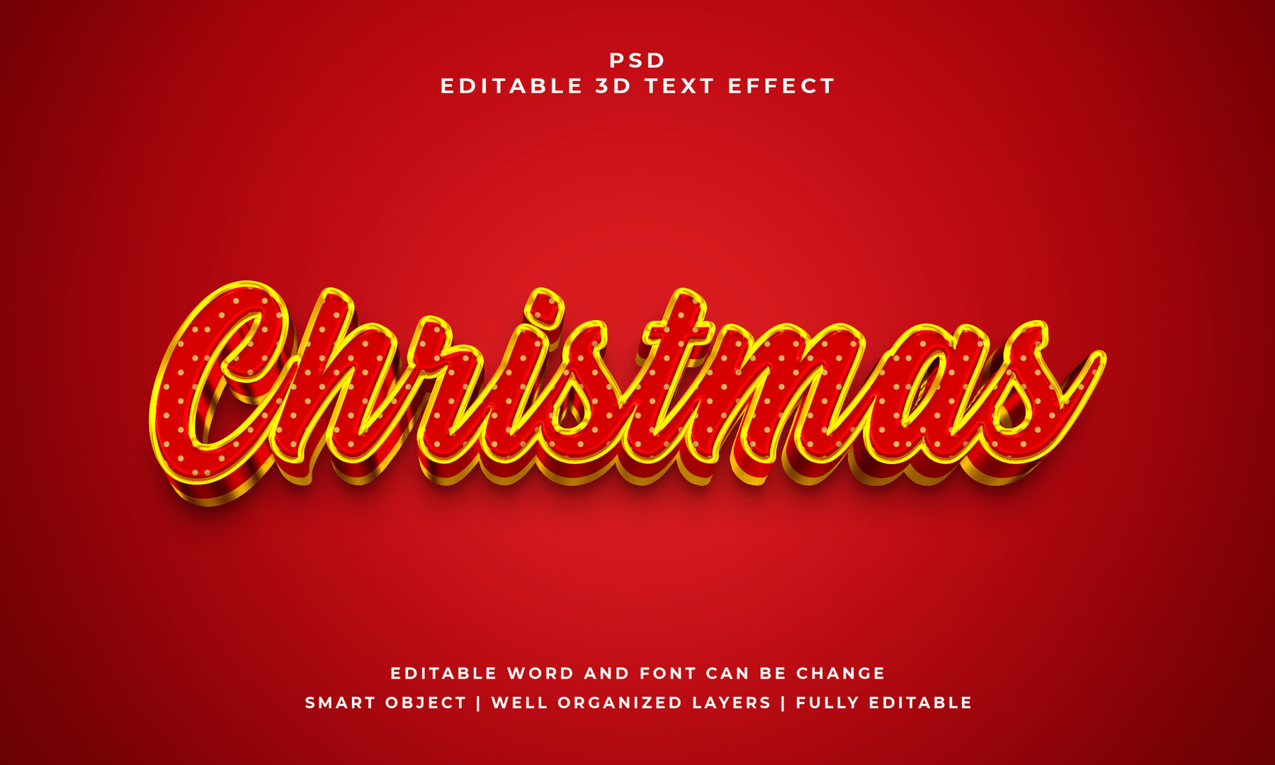 ArtStation - Chrismas PSD fully editable text effect. Layer style PSD ...