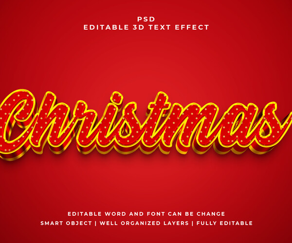 ArtStation - Chrismas PSD fully editable text effect. Layer style PSD ...