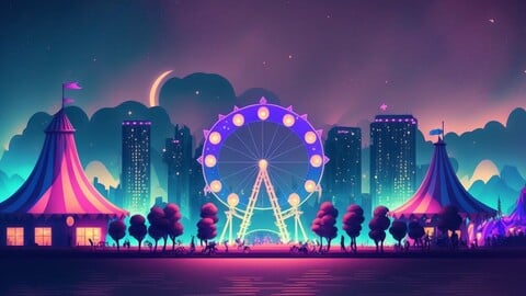 Night Time Carnival Backgrounds