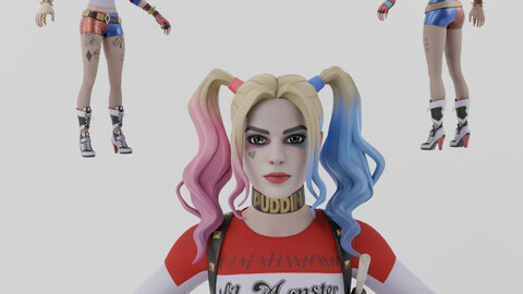 Harley Quinn Lowpoly Rigged