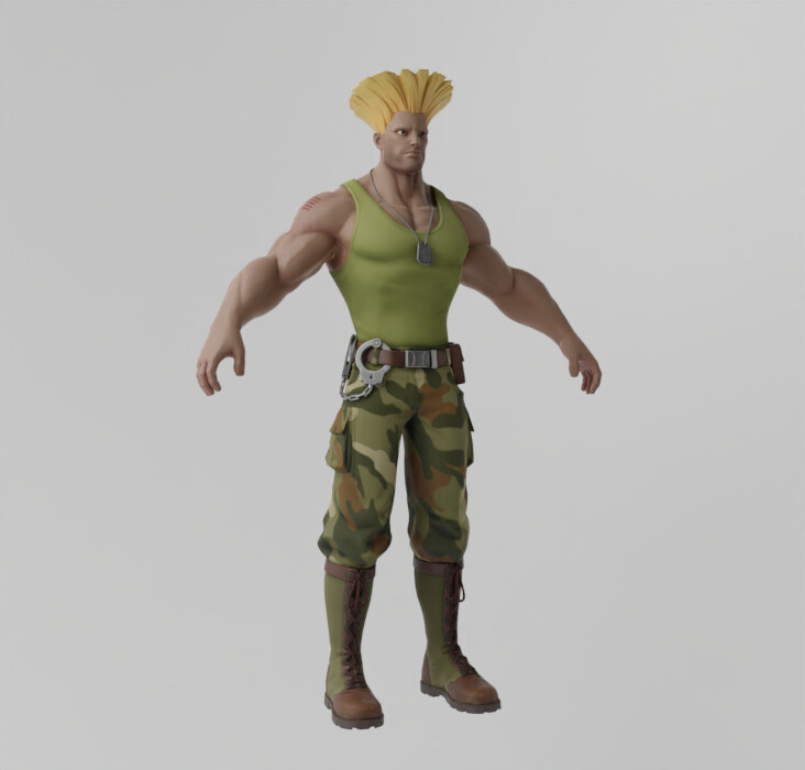 Street Fighter® 3D Mini Pixel Fighter – Guile