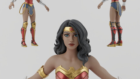 Wonder Woman Lowpoly Rigged