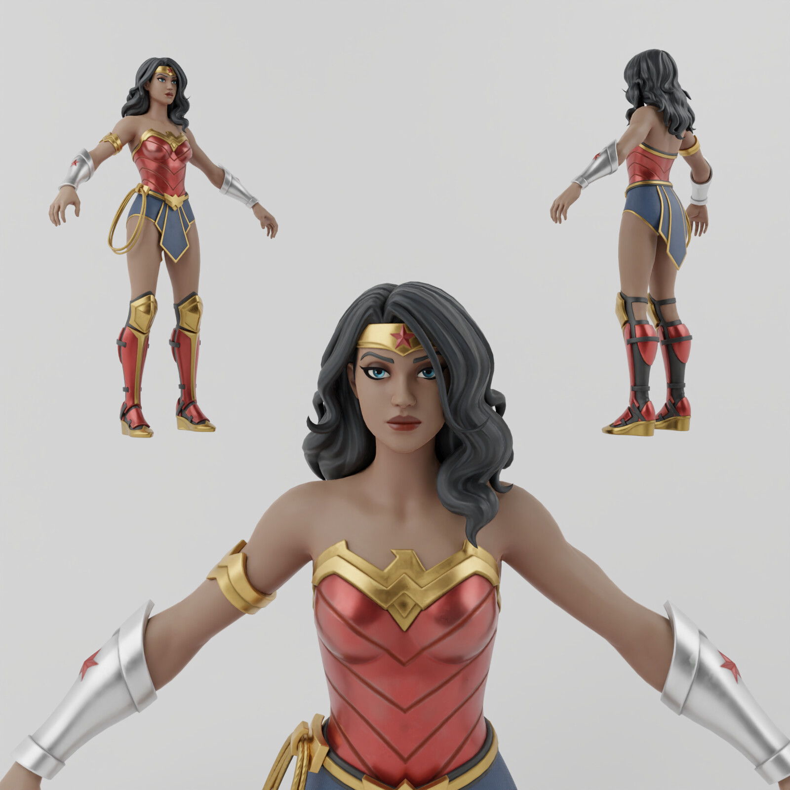 ArtStation - 3D Justice League Animated Series: Wonder Woman