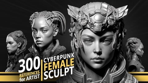 300 Cyberpunk Female Head - References for Artists